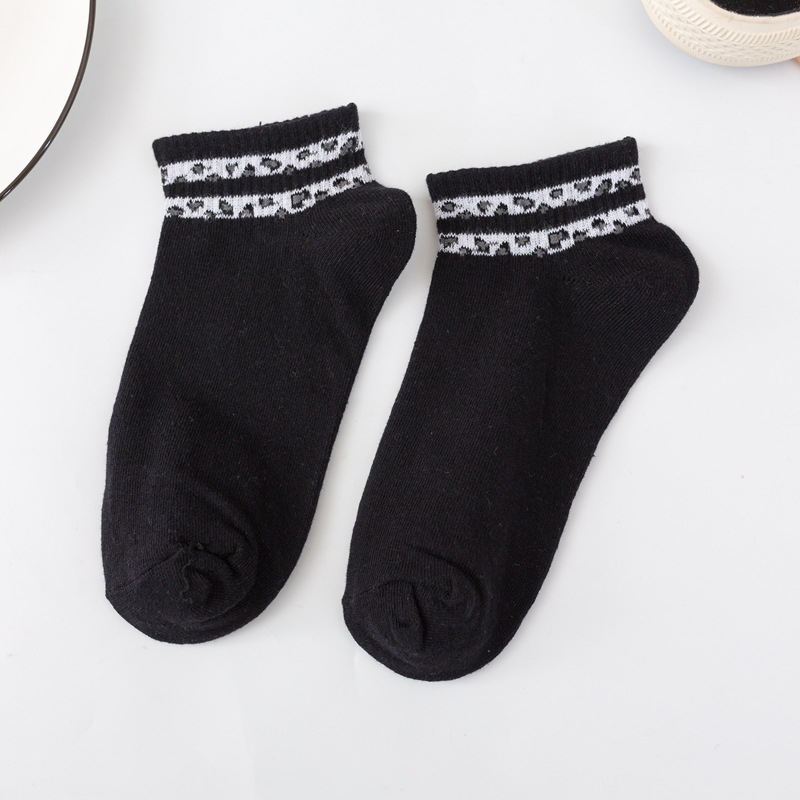 Spring Summer Leopard Pattern Socks Fashion Cotton Boat Socks Women Striped Socks